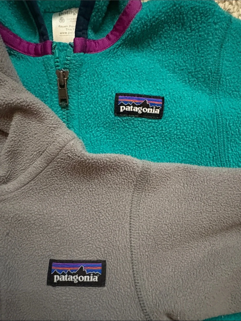 BUNDLE LISTING: 2 Patagonia Synchilla Hooded Fleeces 6-12M